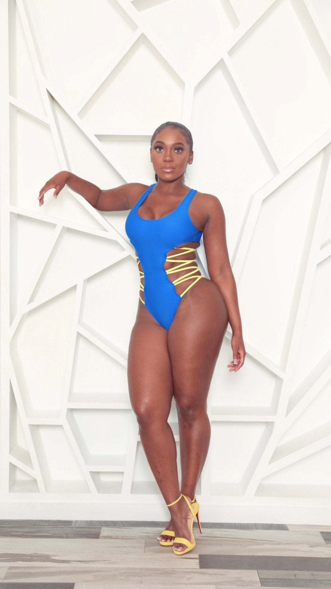 Color Block One Piece Swimsuit Fine Fit Athletica